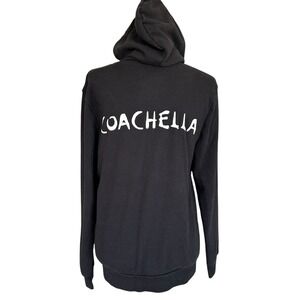 H&M X Coachella Festival Hoodie Jacket‎ Small Grunge Streetwear Black Full Zip